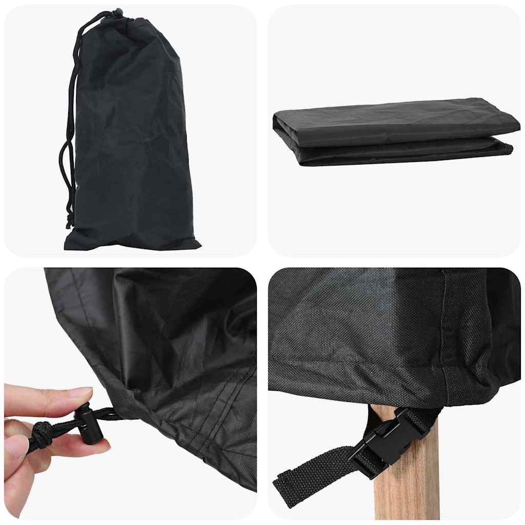 Outdoor Swing Cover Black 220 x 125 x 170 cm 420D Oxford Fabric